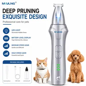 T1-18mm Wide Pet Boat, 2-Speed LED Light, C-Type Rechargeable Cordless Low Noise, Suitable for Dogs and Cats, Quiet and Convenient
