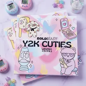 Bold & Easy Y2K Cuties Coloring Book 8.5 x 8.5 inches 40 Nostalgic Illustrations Inspired by Early 2000s Glittery Childhood Aesthetic