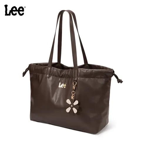Lee Women's Leather Large-Capacity Drawstring Tote - Laptop Tote, Work Bag, Everyday Shoulder Bag for Work Use