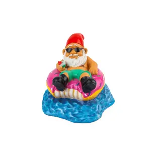 Donut Worry Be Happy Garden Gnome - Unique Garden Gnome with Donut Design, Ideal for Home Decor