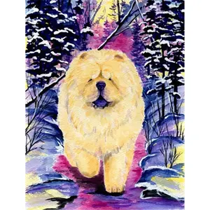 Carolines Treasures  Chow Chow Canvas Flag - House Size- 28 x 40 in., Full Size, Heavyweight