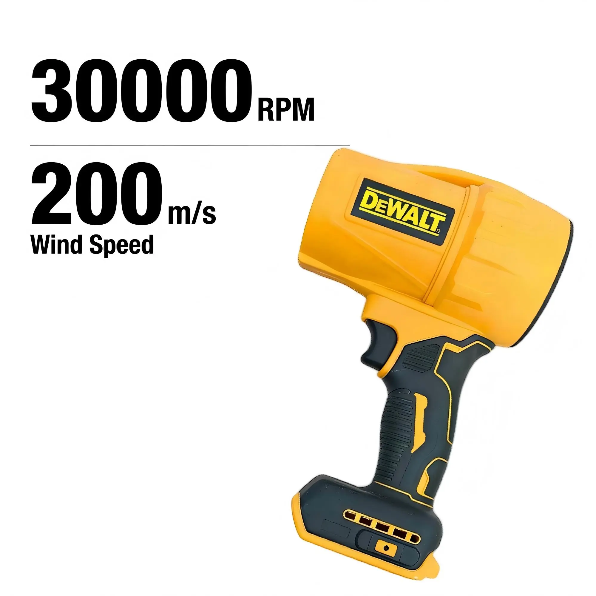 Dewalt Cordless Heavy-Duty Brushless Motor Handheld Air Blower Bare Unit (3.1Kg) - Maintenance-Free, Low Vibration, Smooth Air Output, Sealed Dustproof Internal Fan Chamber, Tool-Free Nozzle Installation, Low Noise, Mangift Set Case for Renovation