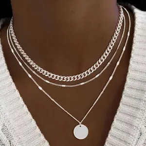 Silver Necklaces for Women Sterling Silver Layered Necklace Set for Women |   Stackable Choker & Collarbone Chains |   Adjustable Minimalist Dainty Jewel- Stackable Stack Sterling Silver Choker Necklaces for Women Trendy Layered Necklace Set Jewelry for W