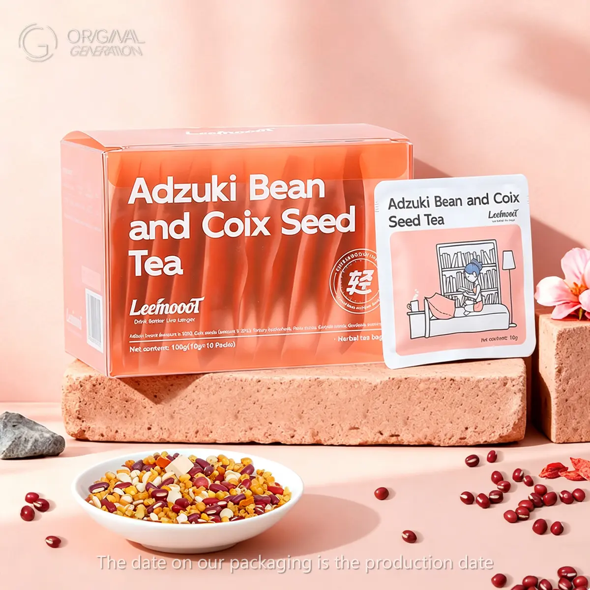 Anti Inflammation Tea Adzuki Bean And Coix Seed Tea 100g 10×10packs Red Bean Buckwheat Tuckahoe Gorgon Euryale Gardenia