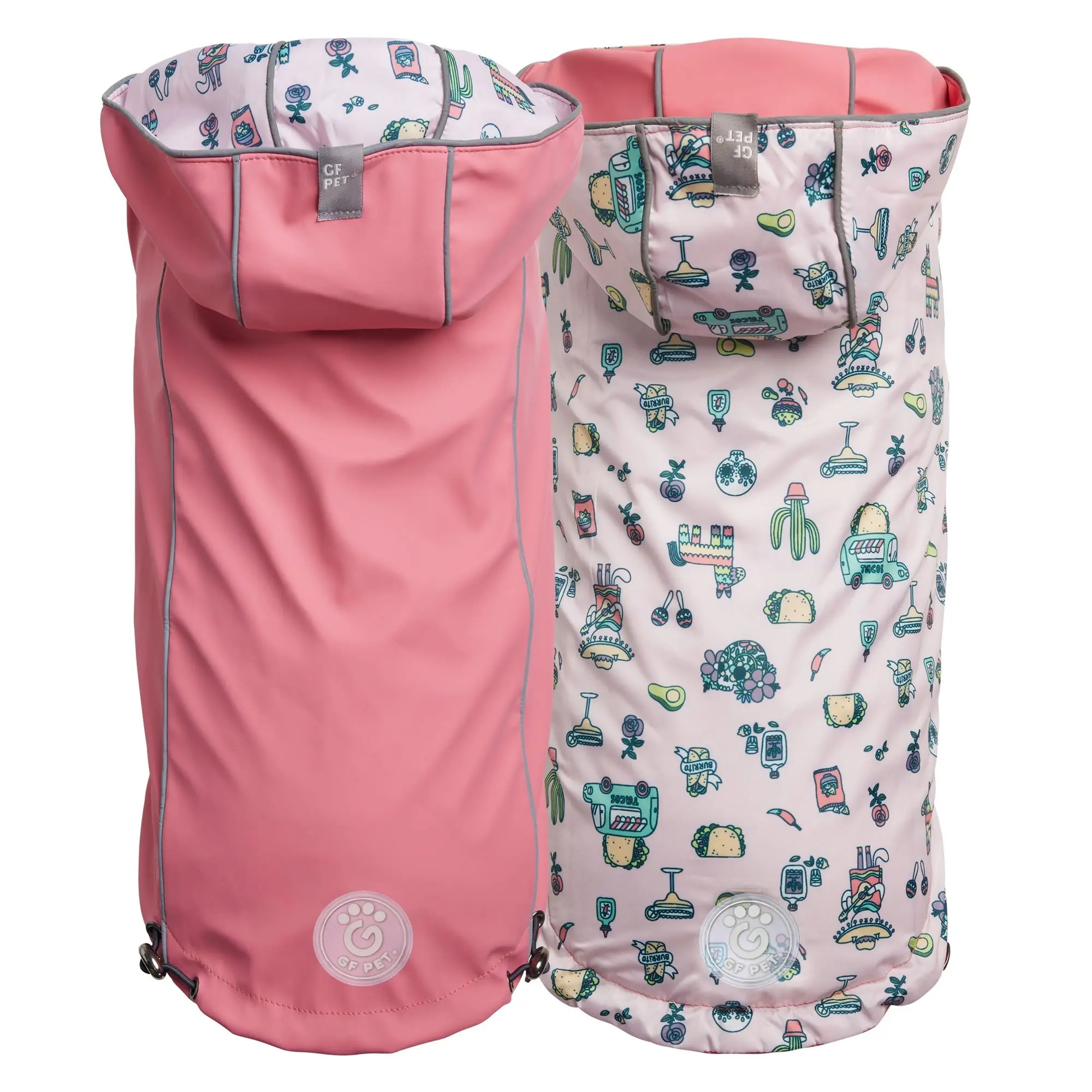 Reversible Dog Raincoat - Pink/Pink Dog Rain Jacket