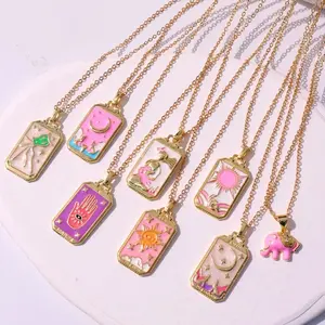 Painted Tarot Card Necklaces