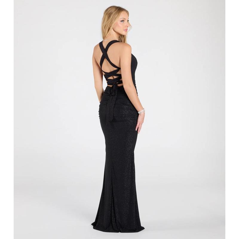 Tatiana Lace-Up Mermaid Glitter Formal Dress