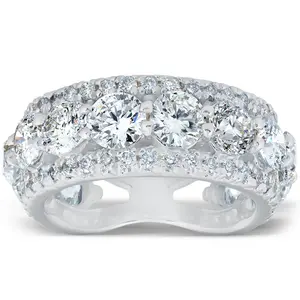 7 Ct Diamond 3/4 Eternity Ring 14k White Gold Womens Stackable Wedding Band