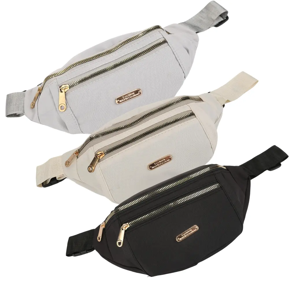 Women's 3-Pack Light Nylon Belt Bag - 3 Pockets, Adjustable Strap, Large Capacity, Zipper Closure, Many Ways to Wear, Sporty Gym Bag for Running, Outdoor Use, Friendly Customer Service