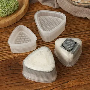 [3pcs Onigiri Mold Set] 3pcs Food-Grade Plastic Onigiri Mold Set | Triangle Rice Ball Maker with Lid - Portable Bento Box for Lunch, Perfect for Sushi and Japanese Cuisine, Lunch Box Accessories
