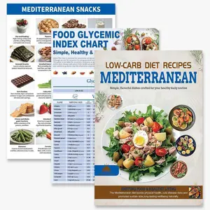 3-Count Mediterranean Diet Meal Plan Stickers - Beginner-Friendly Meal Guide, Ingredient List, Foods to Limit, Lunch & Breakfast Recipes, Easy Chart for Planners, Brochures for Healthy Living