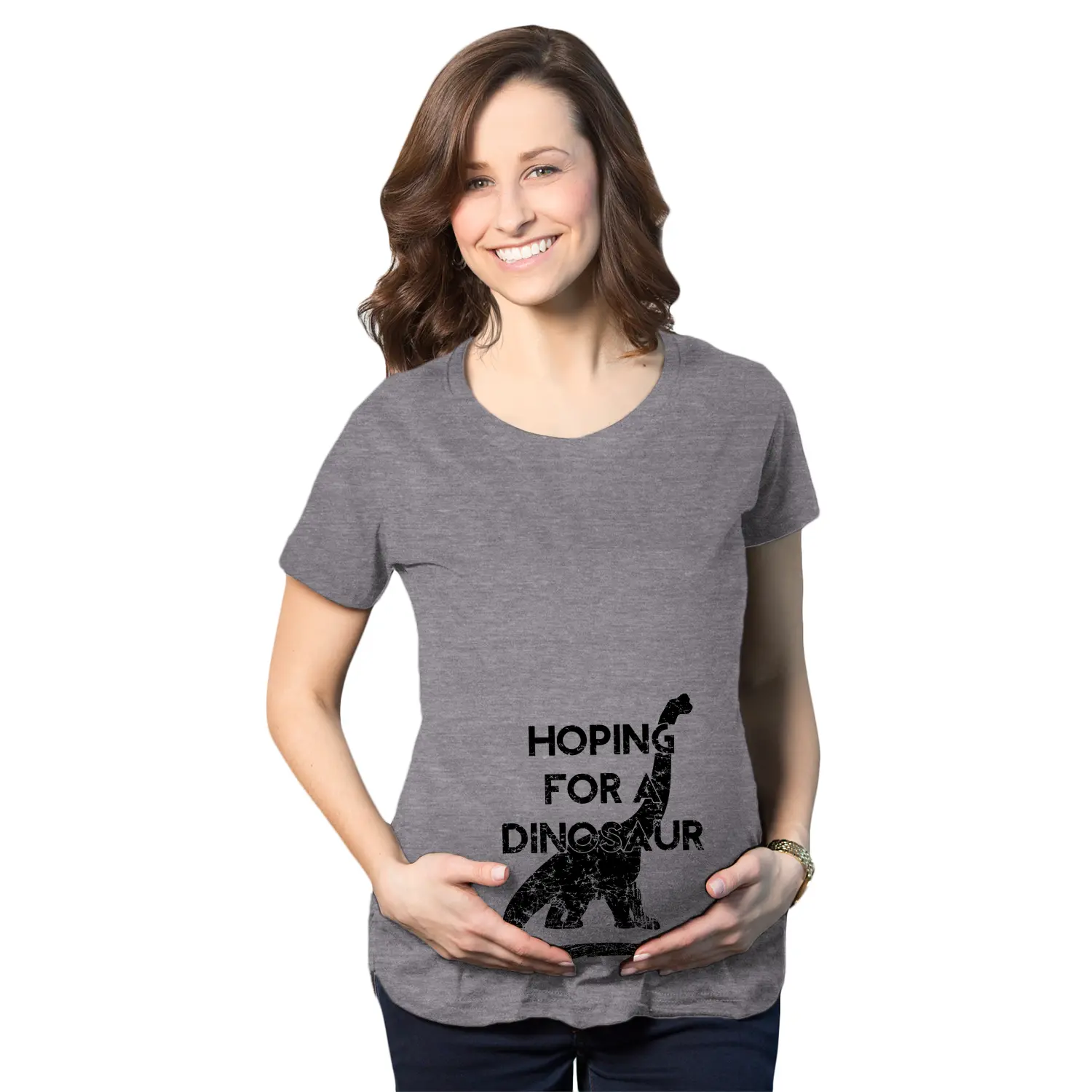 Maternity Hoping for a Dinosaur Funny Baby Pregnancy Announcement T shirt Funny Graphic Maternity Tee Cute Pregnancy Tees With Plus Sizes Pregnant Funny Dinosaur Short Sleeve Maternity Shirts