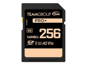 Team Group 256GB PRO+ SDXC U3 V30 A2 4K SD Card, Read/Write Speed Up to 160/90MB/s (TPPSDX256GIA2V3001)