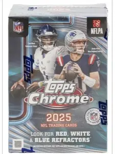 2025 Topps Chrome Football Blaster/Value Box/Pack - 7 Packs Per Box, 4 Cards Per Pack