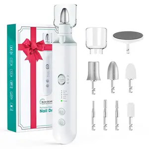 Electric Nail Drill Machine, Portable Rechargeable Nail File with 2000mAh Battery, 4H Working Time, Type-C Fast Charging Cordless Nail Grinder for Manicure Pedicure, Safe Nail Polishing Removing Tool for Home & Salon Use