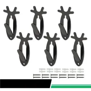 6Pcs European Mount Skull Wall Hanger Hook Deer Antelope Antler Mount Bracket Strong Hooks for Heavy Objects Upgraded Version