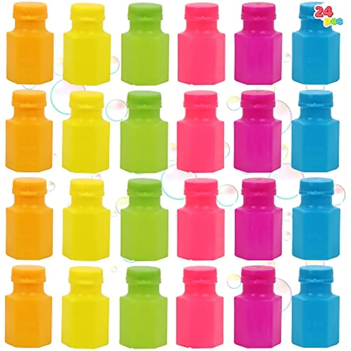 24 pcs Mini Bubble Bottles with Wand Assortment for Kids, Bubbles Party Favors Supplies, Summer Toy for Toddler, Valentines Day Goodie Bag Stuffer, Birthday Gifts for Toddlers