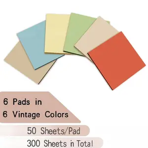Colored Sticky Notepads Note Paper 3x3Inch Pocket Note Pad Self-ashesive Note Paper 50 Sheets/Pad