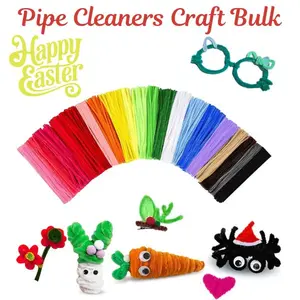 200 PCS Pipe Cleaners Craft Bulk – Chenille Stems for Kids Arts & Crafts, DIY Craft Supplies for School Projects & Easter Decorations