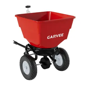 130 LBS Tow Behind Spreader for Lawn Garden, 10" Pneumatic Tires Broadcast Spreader Adjustable Flow for Fertilizer Seed Salt Ice Melt