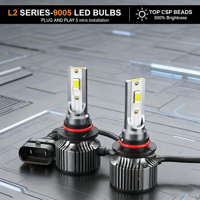 9005/HB3 LED Headlight Bulbs 66000LM Super Bright 6500K Cool White, Plug-N-Play IP68 Waterproof with Cooling Fan 60000+ Hrs for Car High Beam Fog Light