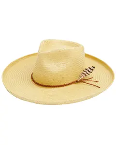 Shyanne Women's Feather Straw Fashion Hat - Bb600-Nat