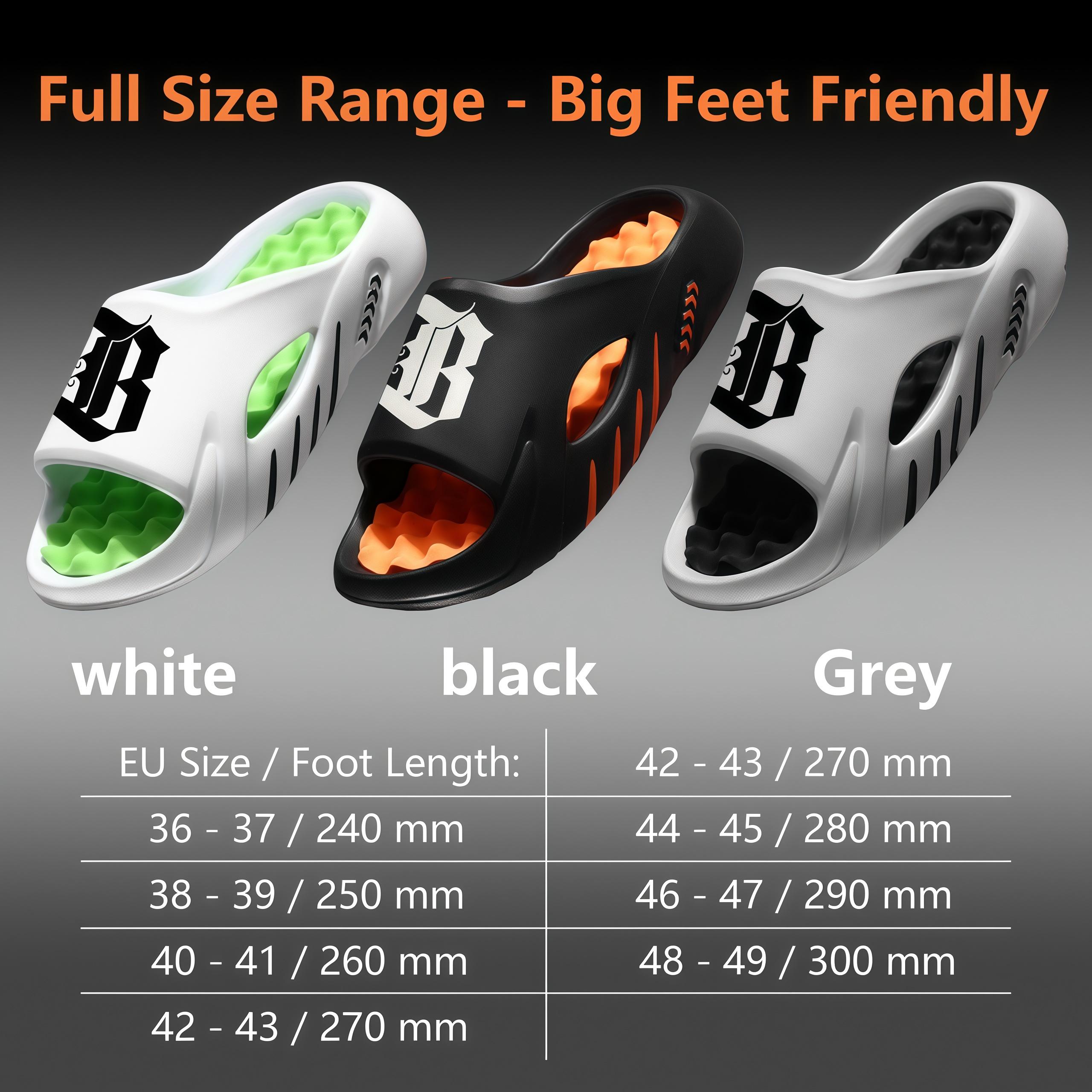 Men’s Urban Gothic Slides in Slate Grey – Trendy “B” Letter Graphic Streetwear Sandals – Premium Massage Footbed Recovery Slippers – Lightweight Non-Slip Thick Sole Slides for Men