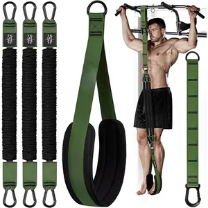 Pull Up Assistance Bands, Pull Up Bar Resistance Bands, Pull Up Bands Set for Enhanced Strength ,  , 3 Heavy-Duty Height Adjustable Pull Up Assist Strap & Comfortable Foot Strap
