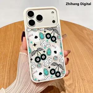 Western Bohemia No. 8 ball Cherry Playing cards Pattern Magnetic MagSafe Phone Case for iPhone 17 Pro Max Air 16 Plus 15 Pro 14 13 12 11 Shockproof Slim Protective Cover Casing