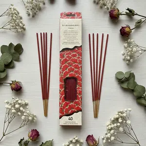 Strawberry Incense Sticks - 40-Pack Highly Fragranced Home Fragrance Aroma Freshener