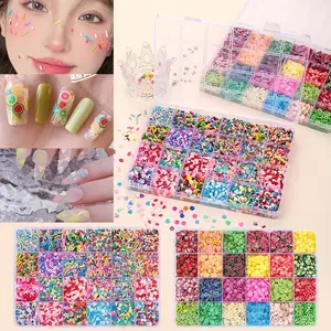 17000PCS Colorful Polymer Clay Sheets for DIY Crafts, Jewelry Making and Nail Art - 24 Grids Fruit Theme Fillers (Strawberry, Lemon, Grapes, Orange) - Great for Resin Projects and Creative Designs, Nail Art Decoration | Nail Art Supplies