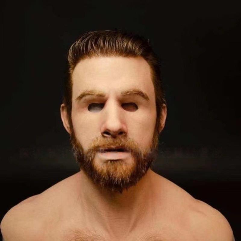 Old Man Head Mask Costume Accessory, Realistic Silicone Old Lady Face Mask for Halloween Party, Prank, Parade, Cosplay, Latex Mask