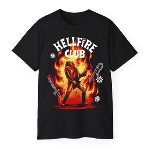 Eddie Munson Stranger Things Hellfire Club Master of Puppets Guitar Graphic T-Shirt