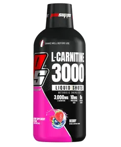 PROSUPPS L-Carnitine 3000 Stimulant Free Liquid Shots for Men and Women - pre workout Drink for Performance and Muscle Recovery (31 Servings, Berry)
