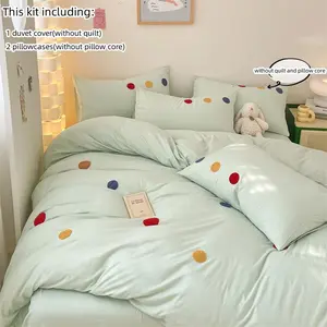 Cute Dot Pattern Bedding Set, Duvet Cover & Pillowcase without Filler, Soft Comfortable Bedding Set for Home Bedroom