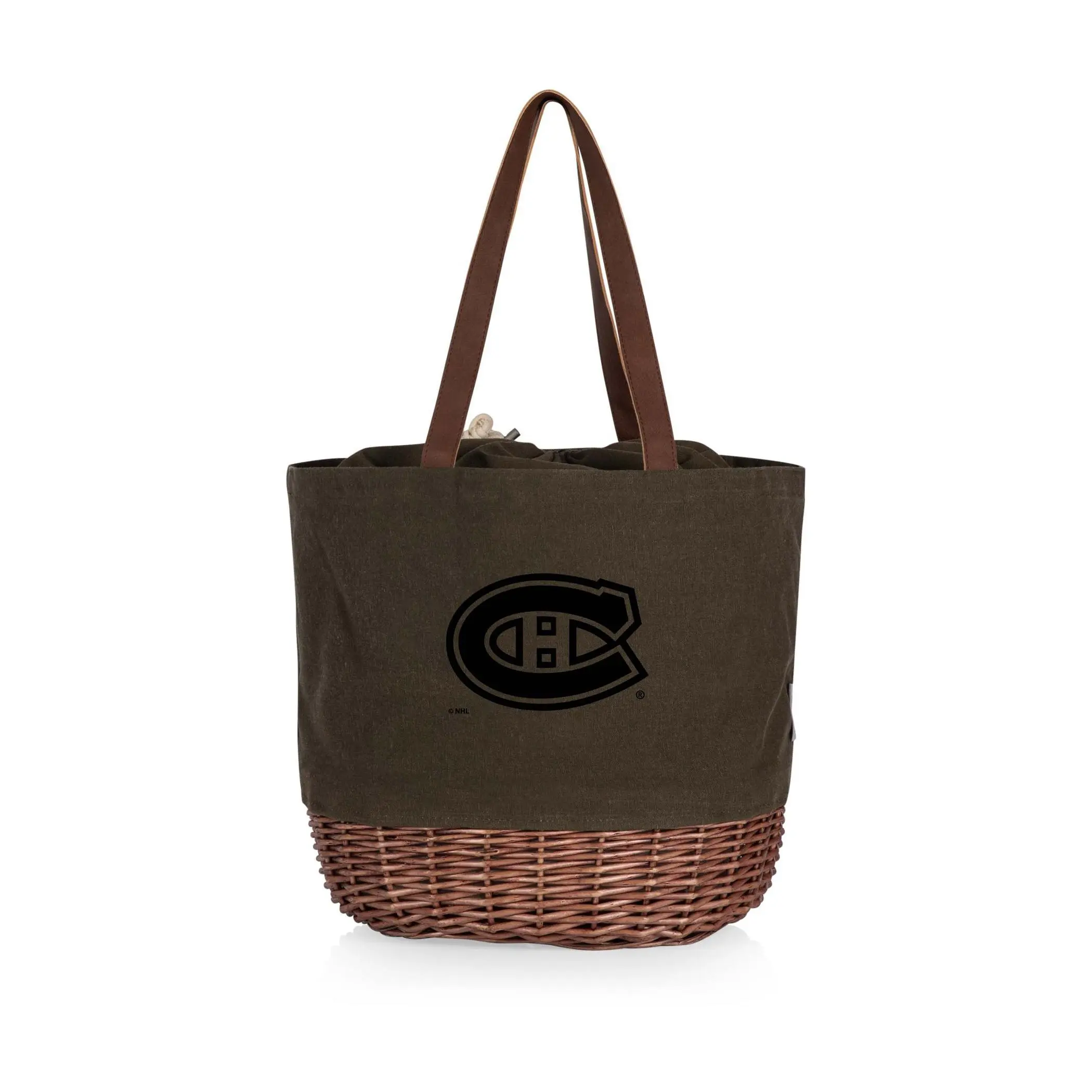 Picnic Time NHL Coronado Canvas and Willow Basket Tote