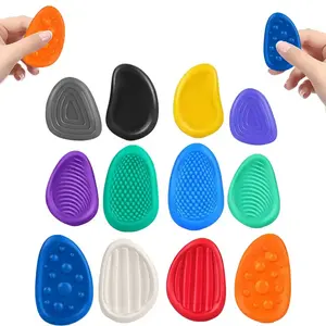 12-Piece Silicone Relaxation Stones, Fidget Stones for Adults, Adhd Sensory Touch Rocks, Stress Relief, Durable & Safe, Portable Anxiety Reduction Tool