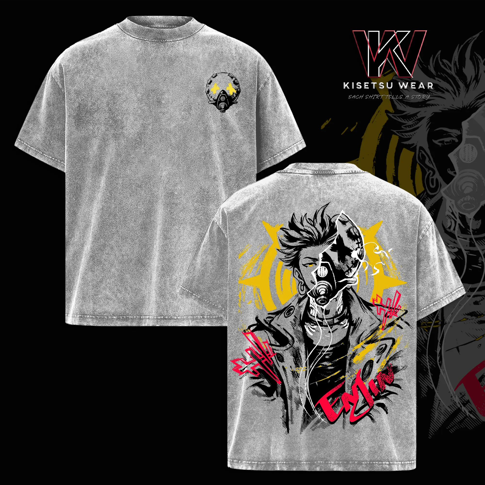 Enjin Kouzaki Gachiakuta T-Shirt Hoodie Vintage Washed Oversized Anime Graphic Tee, Grunge Streetwear Soft Cotton Shirt, Unisex Punk Style Outfit, Gift for Gatchikuta Fans, Anime Gym Tank Top
