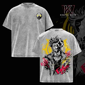 [Winter Outfits]Enjin Kouzaki Gachiakuta T-Shirt Hoodie Vintage Washed Oversized Anime Graphic Tee, Grunge Streetwear Soft Cotton Shirt, Unisex Punk Style Outfit, Gift for Gatchikuta Fans, Anime Gym Tank Top
