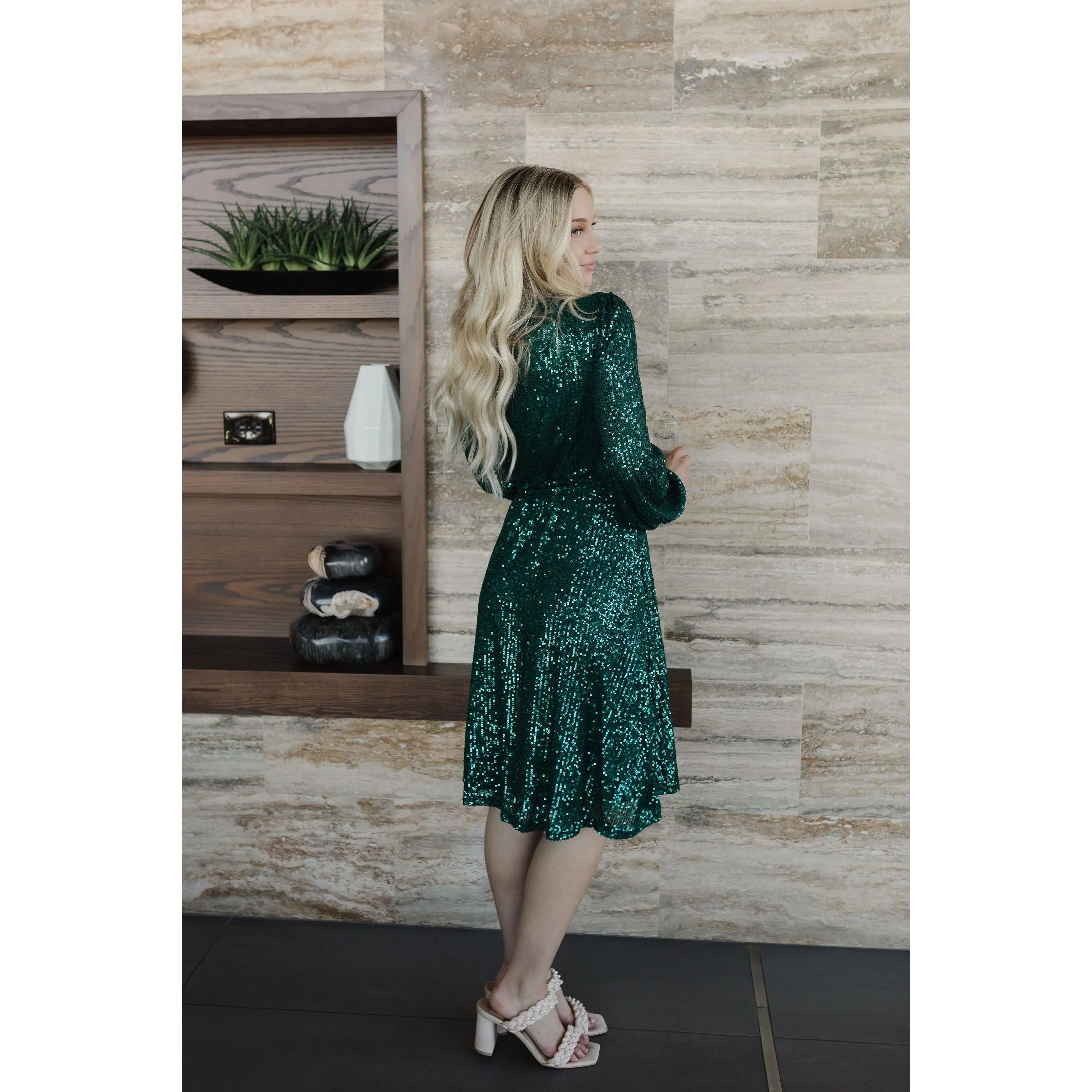 THE SPARKLY SEQUIN WRAP DRESS IN HUNTER GREEN BY SARAH TRIPP X PINK DESERT - TikTok Shop THE SPARKLY SEQUIN WRAP DRESS IN HUNTER GREEN BY SARAH TRIPP X PINK DESERT - TikTok Shop