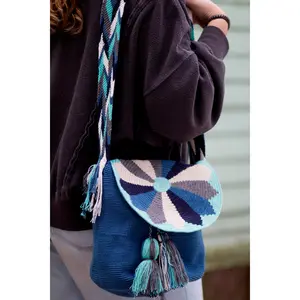 Authentic Wayuu Crossbody Bag with Flap