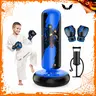 QPAU 66-Inch Inflatable Standing Punching Bag (31"w x 66"h) for 6-12 Years Kids, Premium Double-Layer Structure PVC Boxing Equipment with Gloves, Pump & Stable Base, Inflate with Love, Faster Rebound, Enhances Physical Strength, Halloween Gift