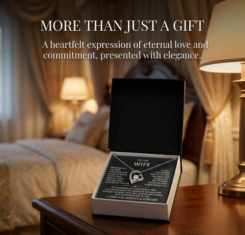 To My Wife Necklace from Husband,Meaningful Message Romantic Jewelry Gift for Wife,Perfect for Birthday Christmas Valentine's Day Anniversary