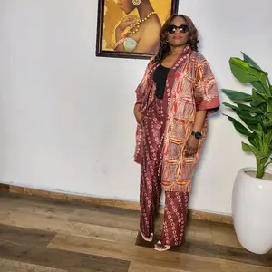 Adire Luxe Kimono and Palazzo Set - Vibrant African Print, Comfortable Fit, Perfect for Casual and Formal Wear