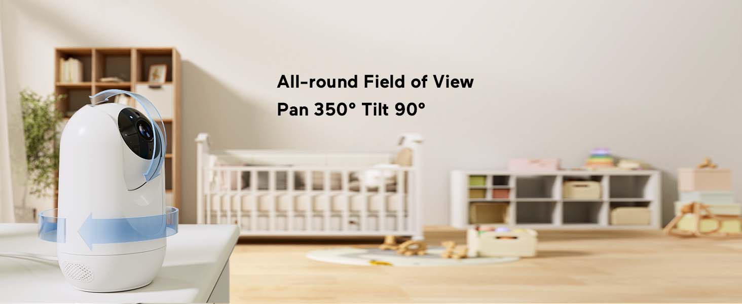 Momcozy Baby Monitor with 2 Cameras 5’ 1080P Split Screen Video Baby Monitor with Camera and Audio no WiFi for Baby Safety 5000mAh Battery Infrared Night Vision 2-Way Audio 960ft