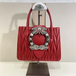 Pre-owned lambskin Shoulder Bags miumiu silver rhinestone handbag qiqia8269