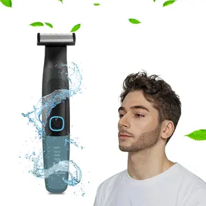 Men's electric body hair trimmer and beard shaver - both dry and wet, suitable for bikini areas, USB rechargeable shaver, portable design suitable for travel