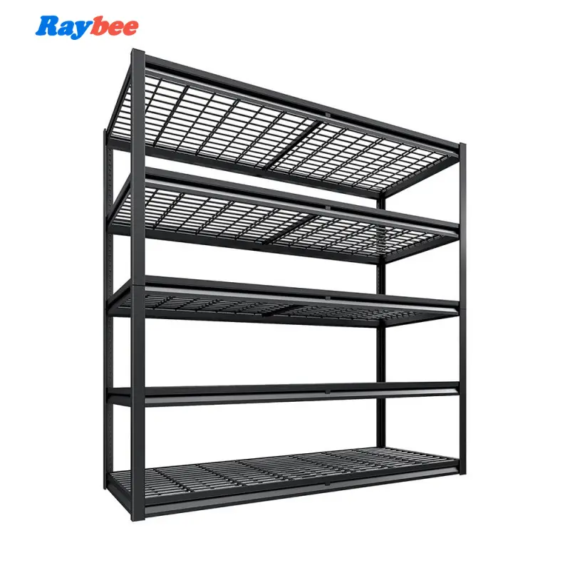 Raybee Shelf Garage Shelves Storage Shelving Unit Heavy Duty 4/5/6-Tier Adjustable Metal Wire Grid Rack for Pantry Kitchen Store Basement