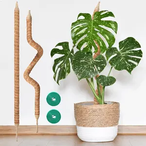 2-Pack 28in Bendable & Sturdy Moss Pole for Climbing , Coco Coir  Support Stakes for Monstera, Pothos Vines, Philodendron, Fishbone Cactus & Indoor Tropical Houseplants