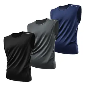 3-Pack Men's Solid Compression Vest Shaping Vest, Men's Sleeveless Shirt Shapewear, Men's Breathable Round Neck Compression Tank Top Men's Shirt for Running, Workouts, Fitness, Basketball, Menswear Underwear for All Seasons, Boys' Vests